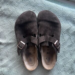Brown Birkenstock Boston Clogs